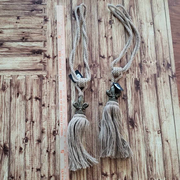 Jute Fleur Tieback Vatican Homes new Set of 2 NWT - Picture 7 of 10